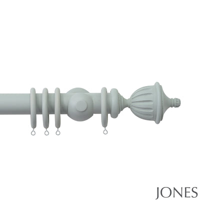 Jones Seychelles Fluted Urn 40mm Wooden Curtain Pole - Haze