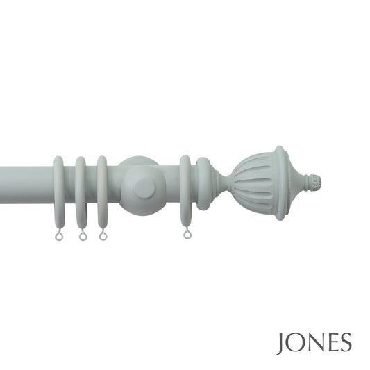 Jones Seychelles Fluted Urn 40mm Wooden Curtain Pole - Haze