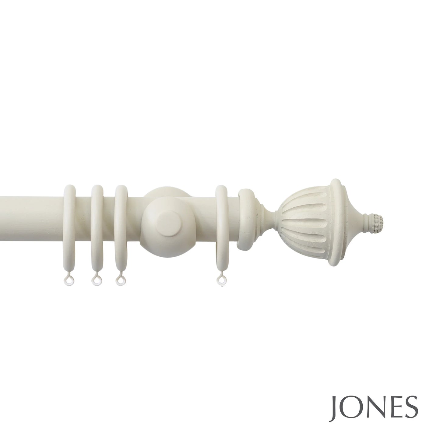 Jones Seychelles Fluted Urn 40mm Wooden Curtain Pole - Sand