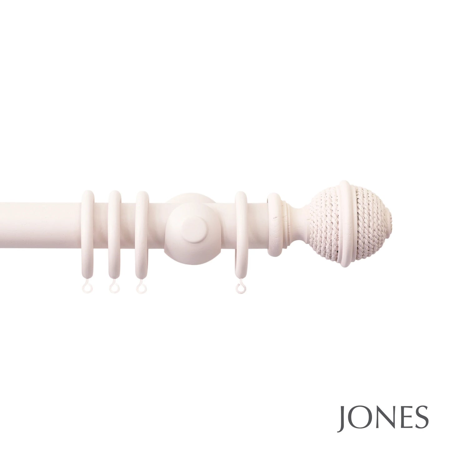 Jones Seychelles Woven Rope 40mm Wooden Curtain Pole - Blush