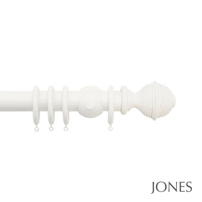 Jones Seychelles Woven Rope 40mm Wooden Curtain Pole - Cotton