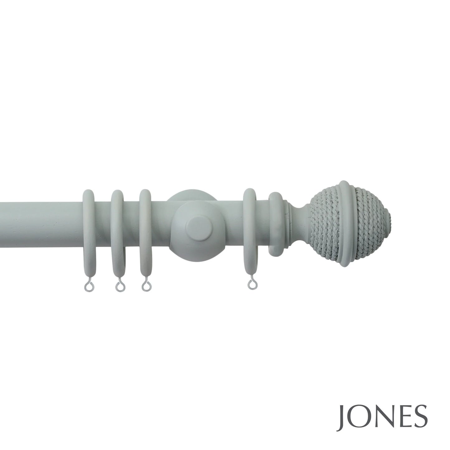 Jones Seychelles Woven Rope 40mm Wooden Curtain Pole - Haze