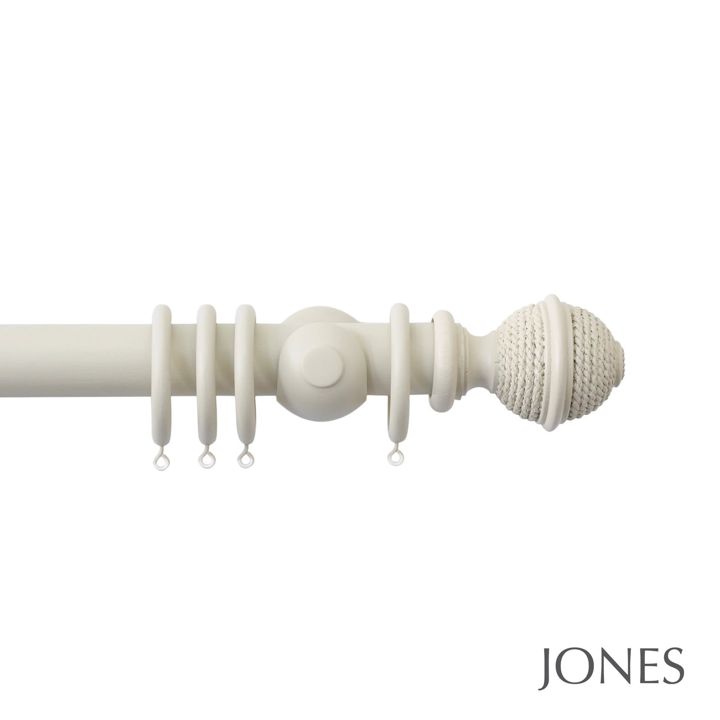 Jones Seychelles Woven Rope 40mm Wooden Curtain Pole - Sand