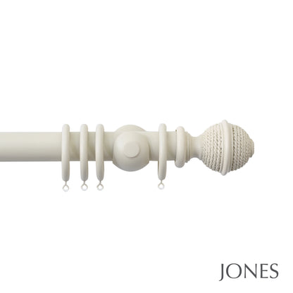 Jones Seychelles Woven Rope 40mm Wooden Curtain Pole - Sand