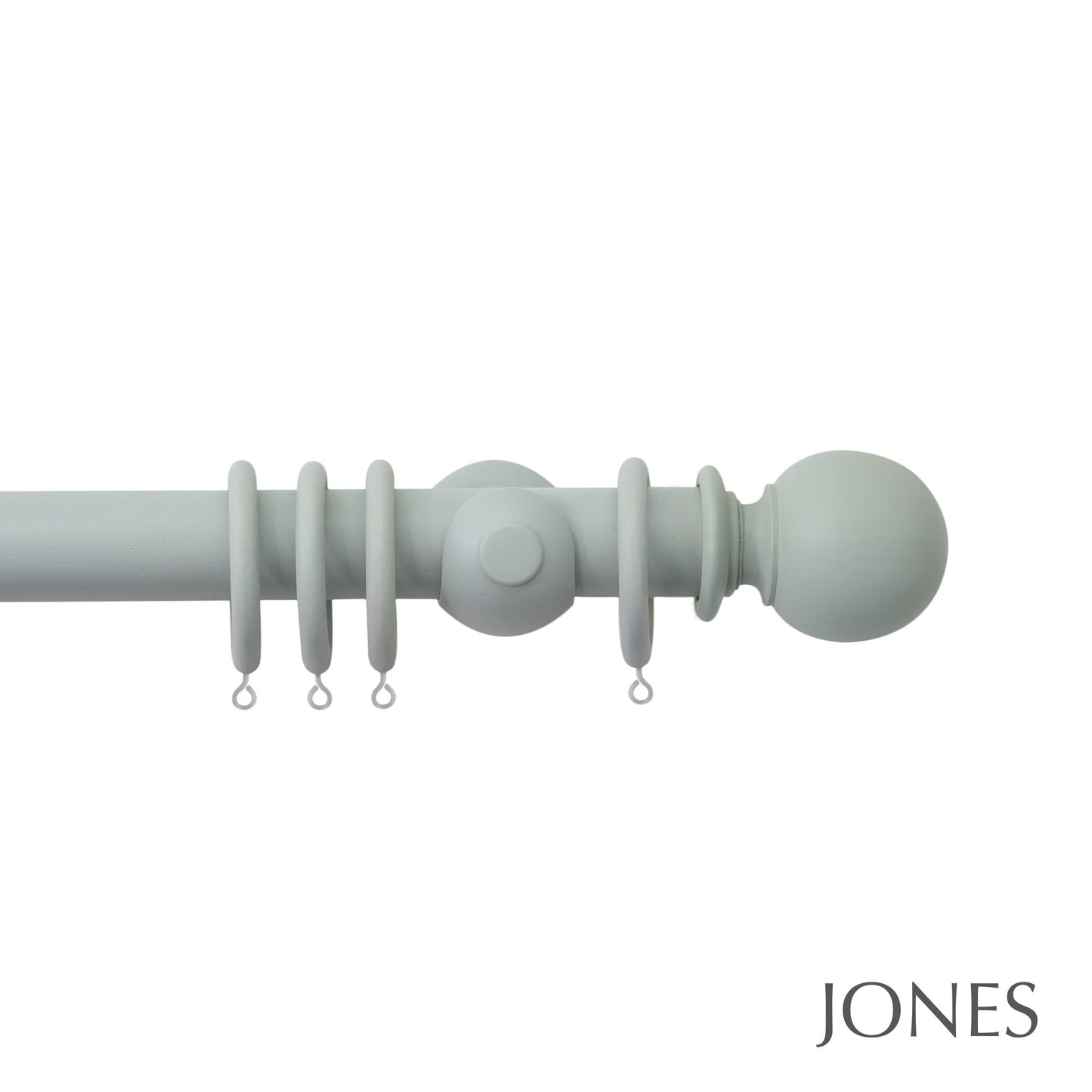 Jones Seychelles Ball 40mm Wooden Curtain Pole - Haze