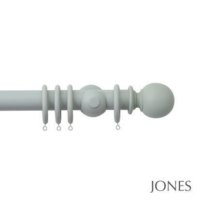 Jones Seychelles Ball 40mm Wooden Curtain Pole - Haze