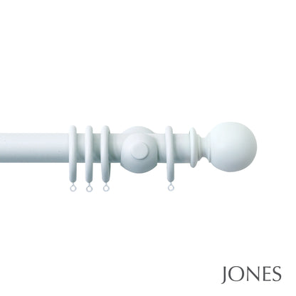 Jones Seychelles Ball 40mm Wooden Curtain Pole - Mist
