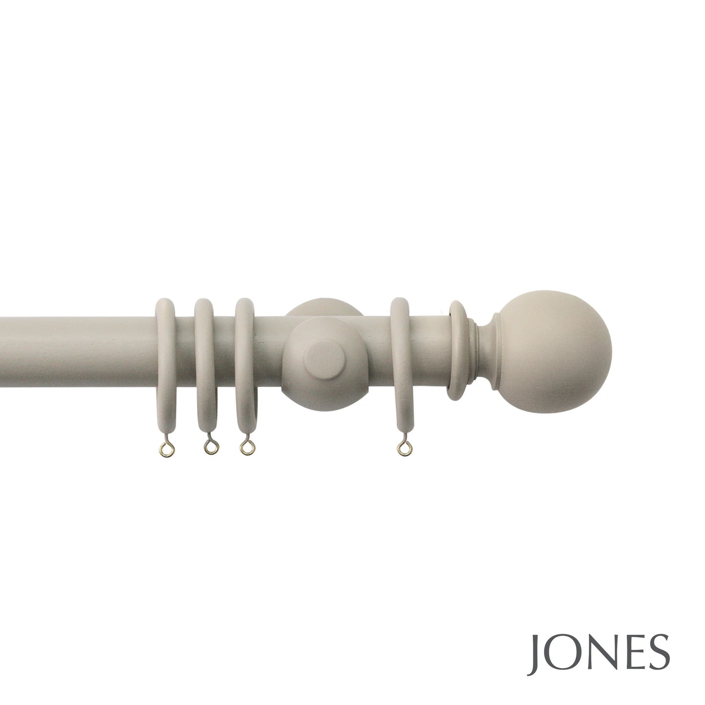 Jones Seychelles Ball 40mm Wooden Curtain Pole - Truffle