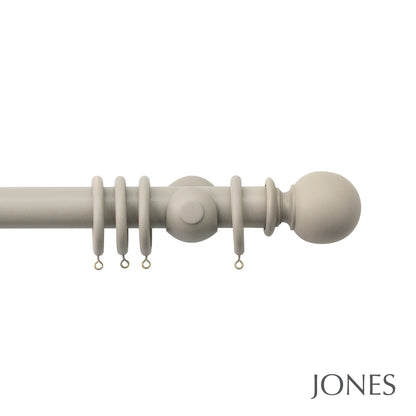 Jones Seychelles Ball 40mm Wooden Curtain Pole - Truffle