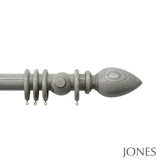 Jones Oakham Cone 50mm Wooden Curtain Pole - Dove