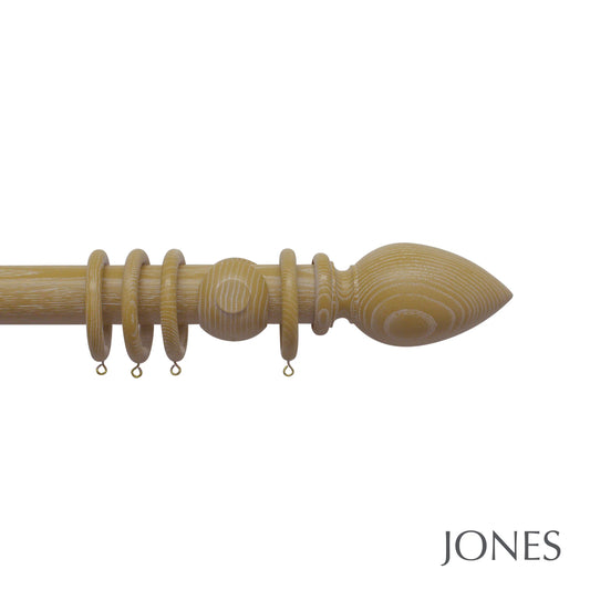 Jones Oakham Cone 50mm Wooden Curtain Pole - Honey