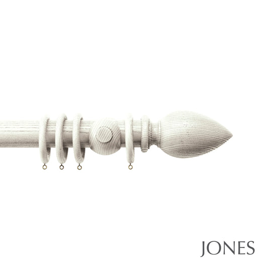 Jones Oakham Cone 50mm Wooden Curtain Pole - Tusk