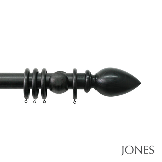 Jones Oakham Cone 50mm Wooden Curtain Pole - Wenge