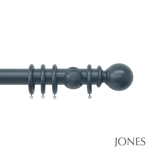 Jones Estate Ball 48mm Wooden Curtain Pole - Airforce