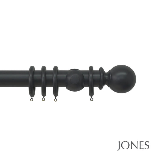 Jones Estate Ball 48mm Wooden Curtain Pole - Charcoal
