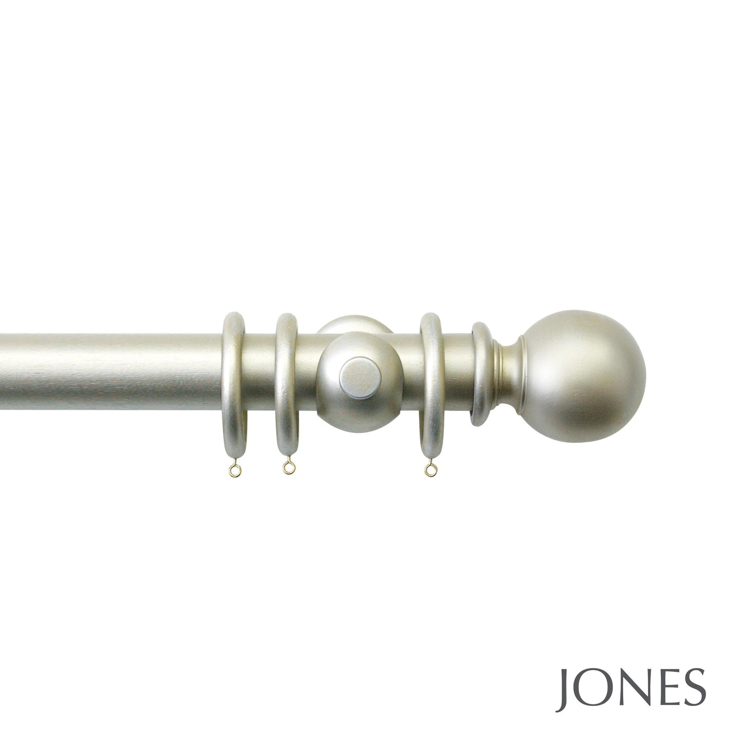 Jones Florentine Ball 48mm Wooden Curtain Pole - Champagne Silver