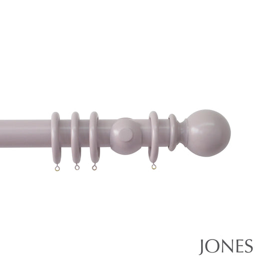 Jones Estate Ball 48mm Wooden Curtain Pole - Heather