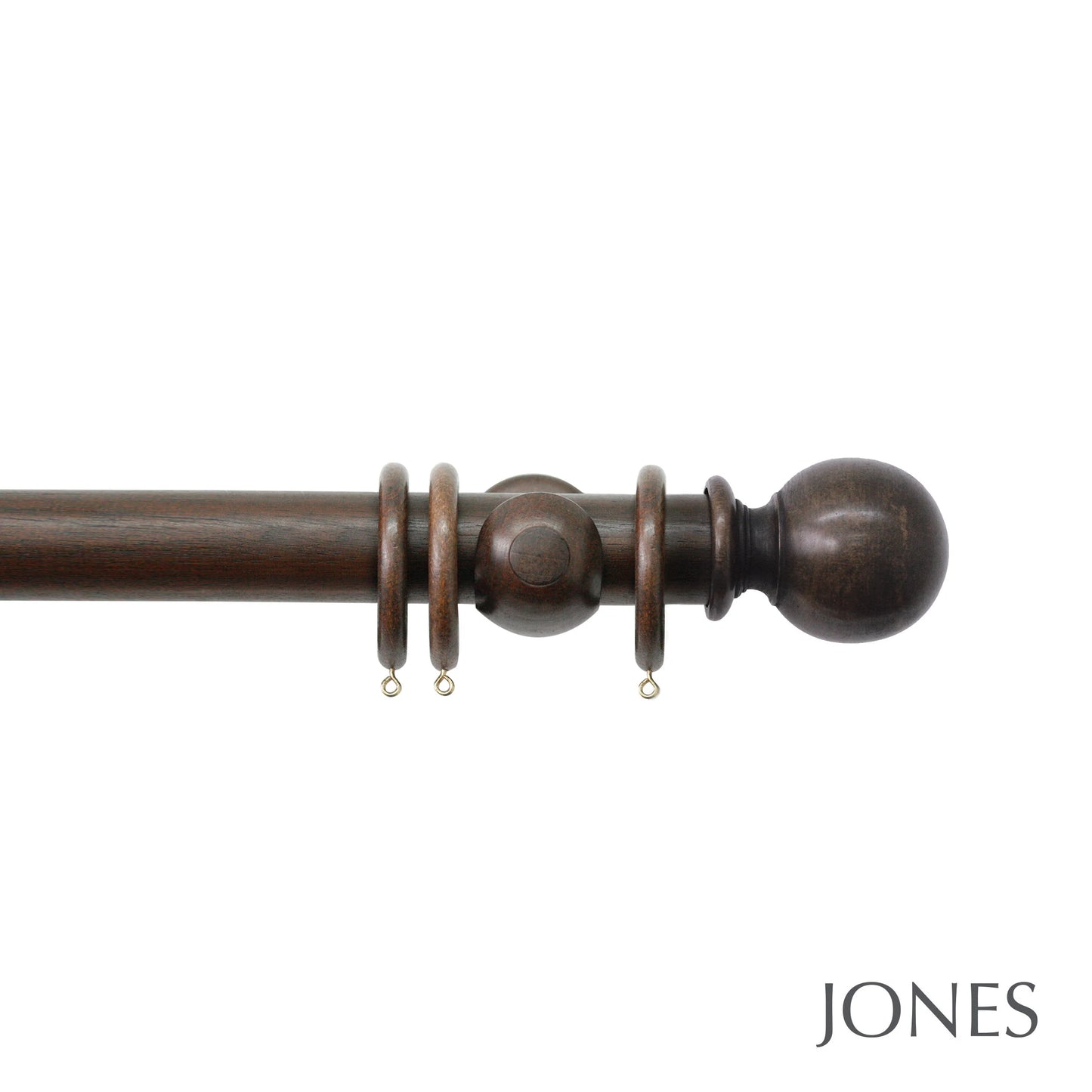Jones Florentine Ball 48mm Wooden Curtain Pole - Oak