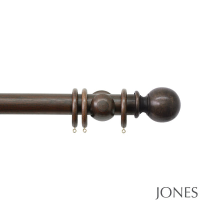 Jones Florentine Ball 48mm Wooden Curtain Pole - Oak