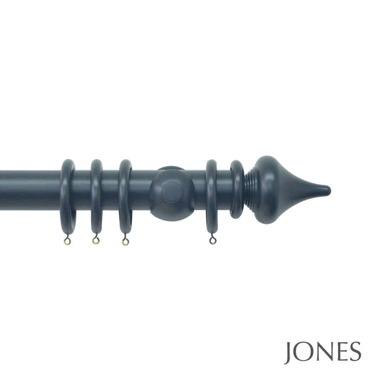 Jones Estate Minaret 48mm Wooden Curtain Pole - Airforce
