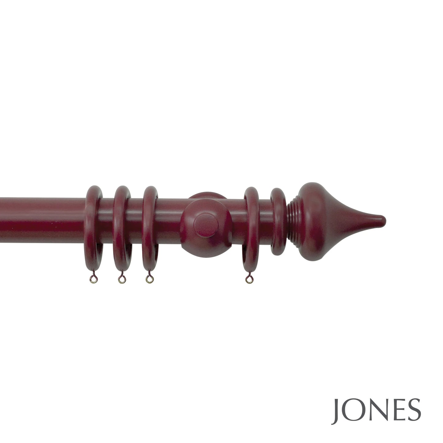 Jones Estate Minaret 48mm Wooden Curtain Pole - Claret