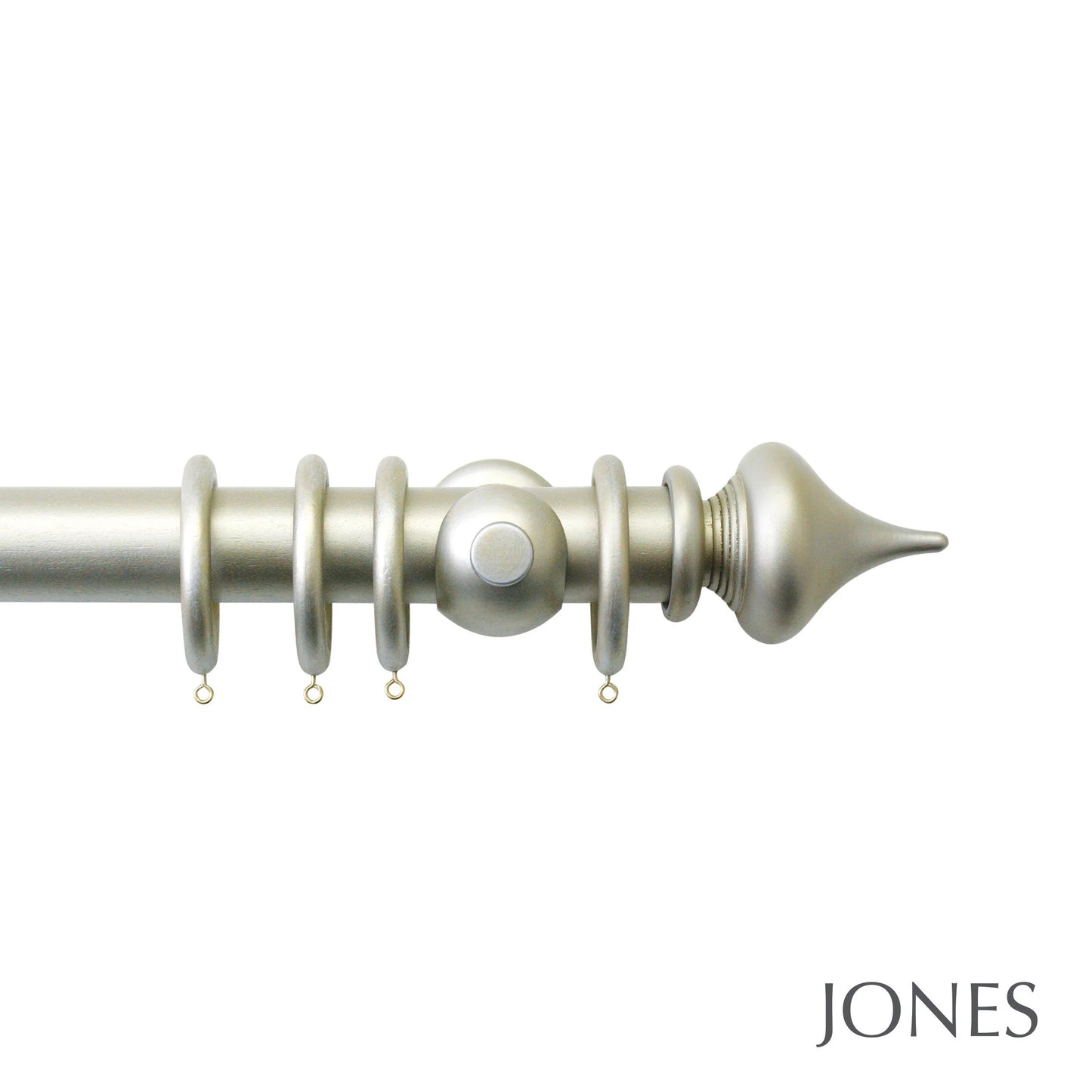 Jones Florentine Minaret 48mm Wooden Curtain Pole - Champagne Silver