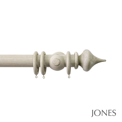 Jones Florentine Minaret 48mm Wooden Curtain Pole - Putty