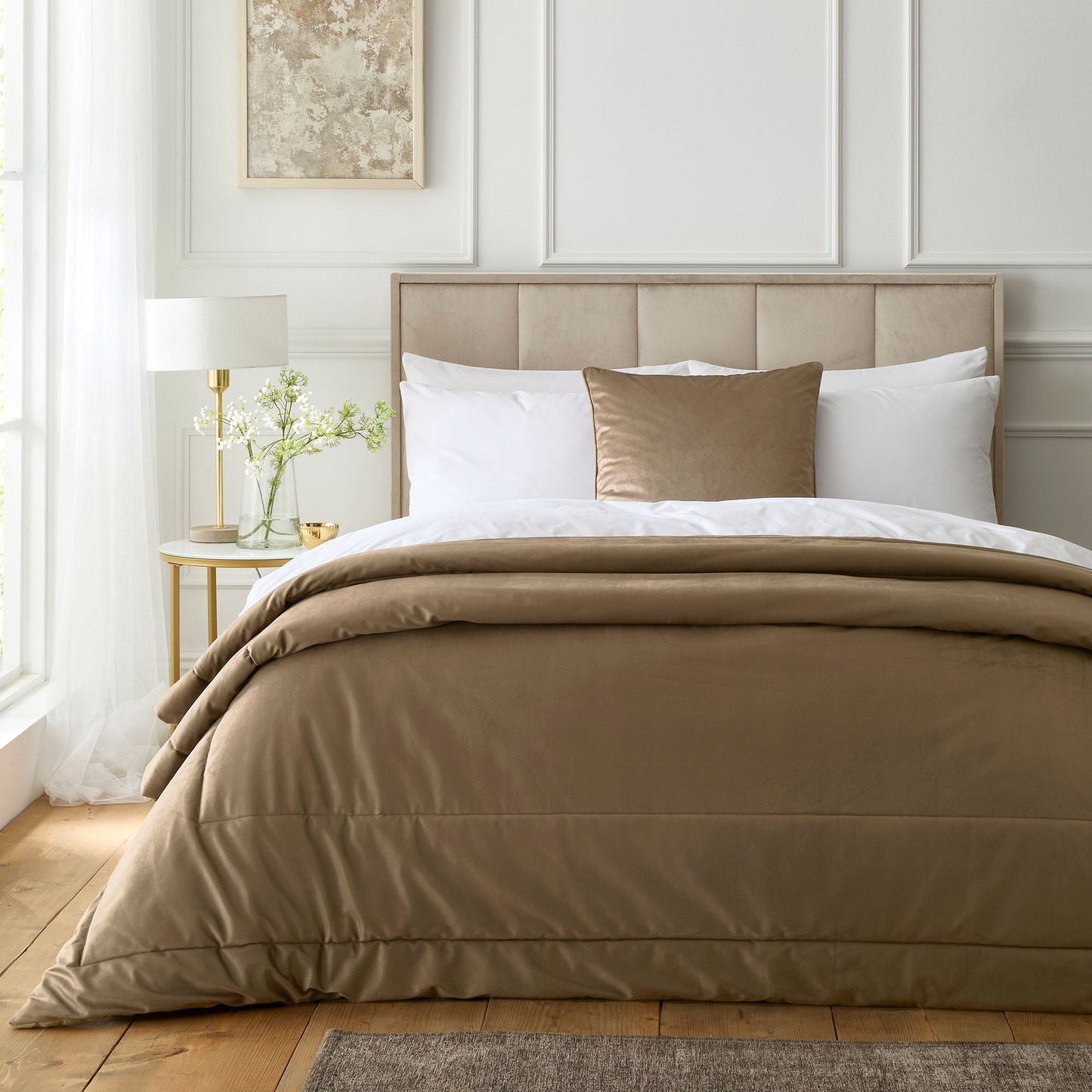 Harlan Bedspread in Taupe 235 x 235cm - Bedspread - Appletree