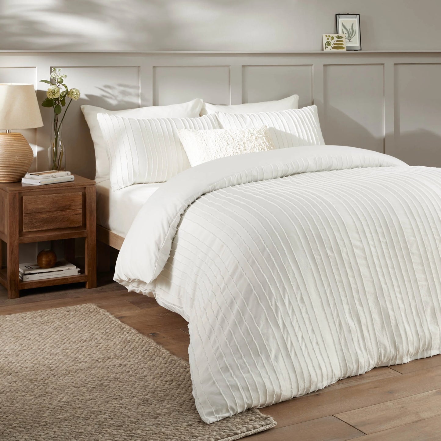 Duvet Day Harrison Stripe Duvet Cover Set - White