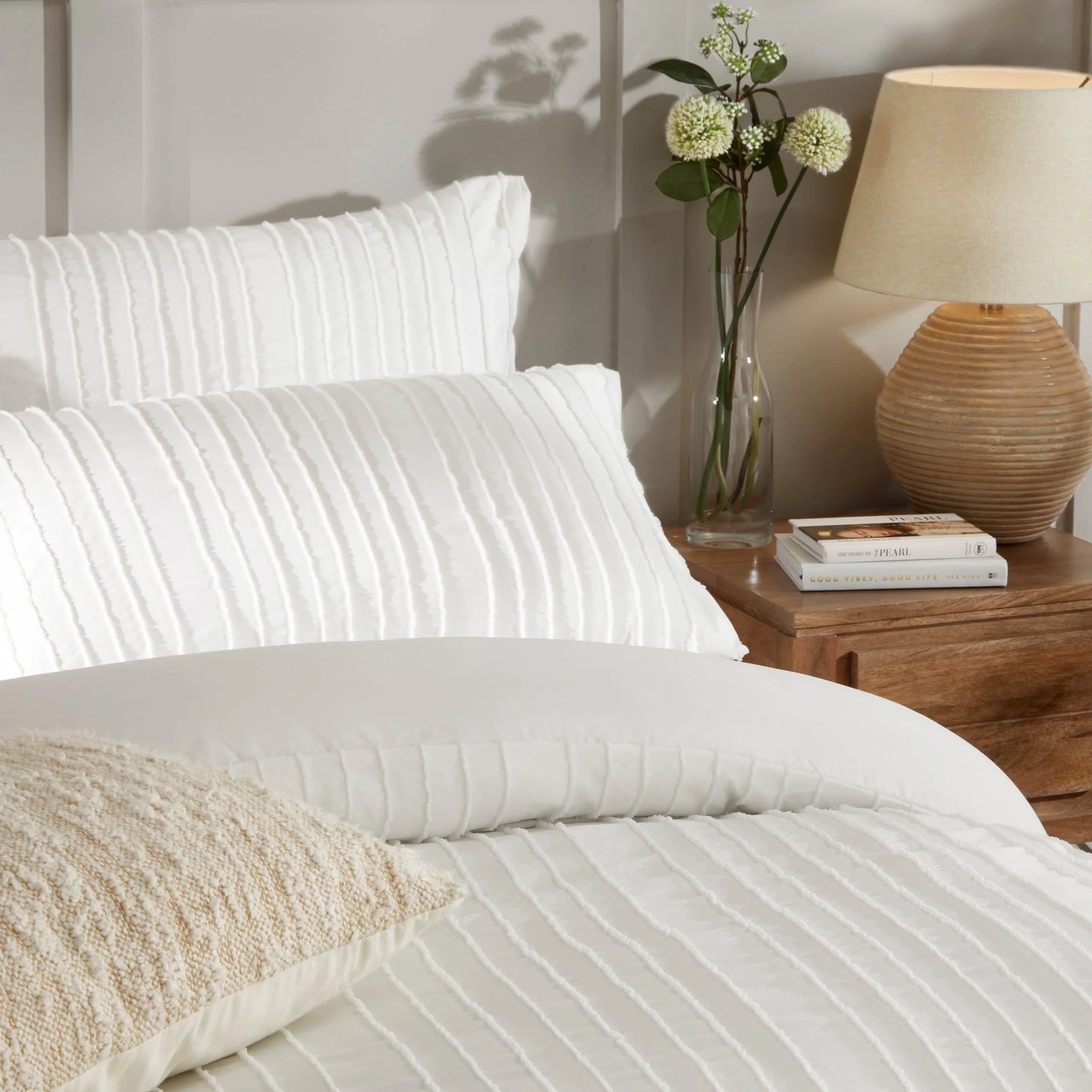 Duvet Day Harrison Stripe Duvet Cover Set - White