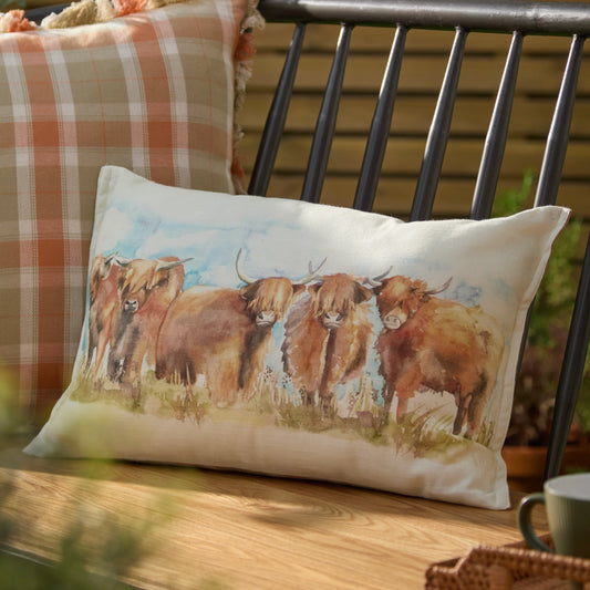 Voyage Maison Highland Cattle Outdoor Cushion - Russet