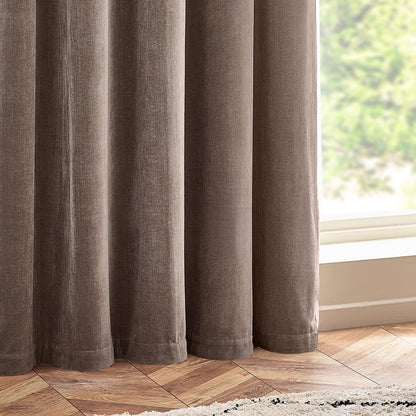 Yard Heavy Chenille Blackout Eyelet Curtains - Greige