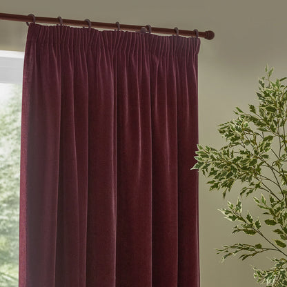 Yard Heavy Chenille Pencil Pleat Curtains - Beetroot
