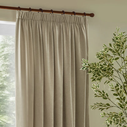 Yard Heavy Chenille Pencil Pleat Curtains - Linen