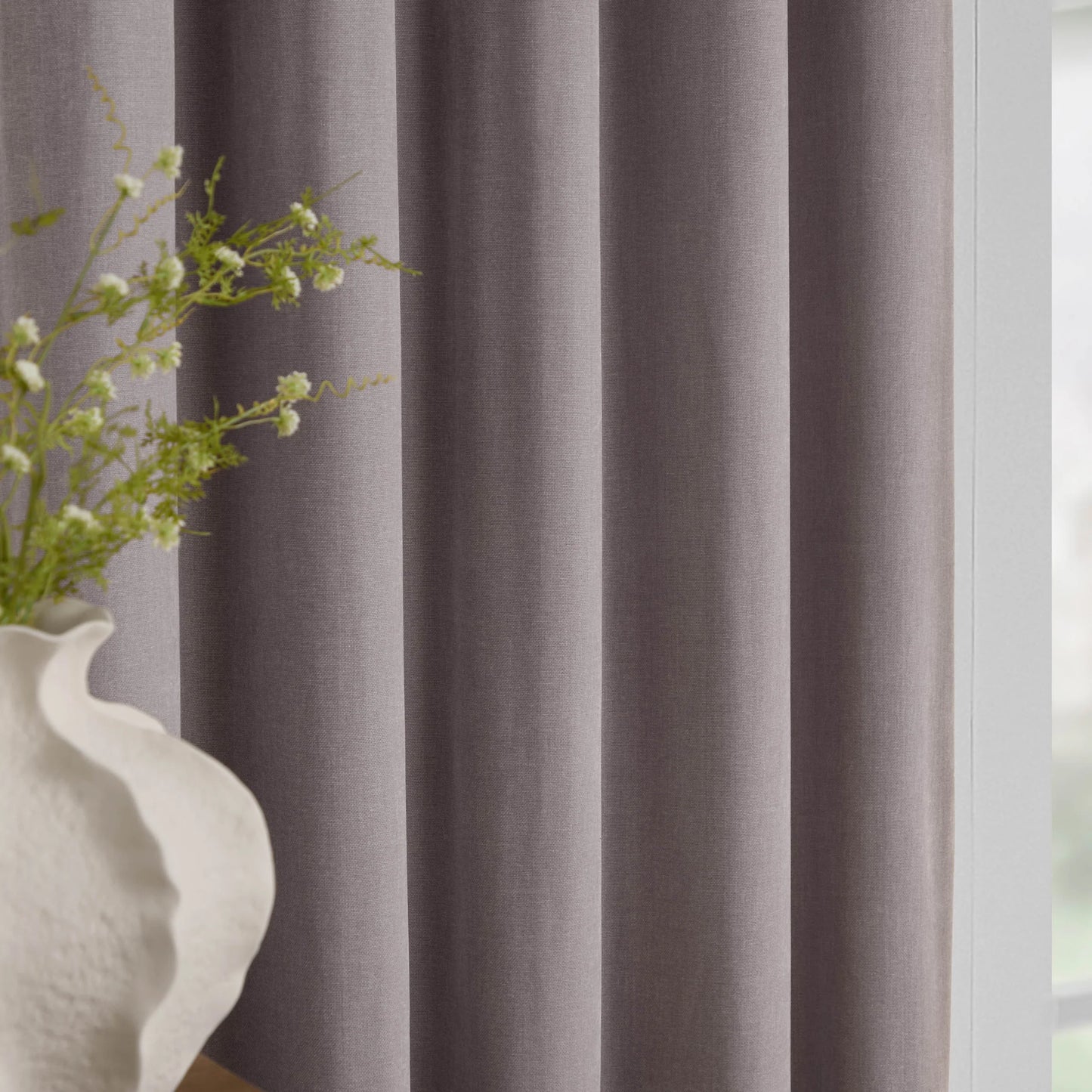 Yard Heavy Chenille Pencil Pleat Curtains - Mauve