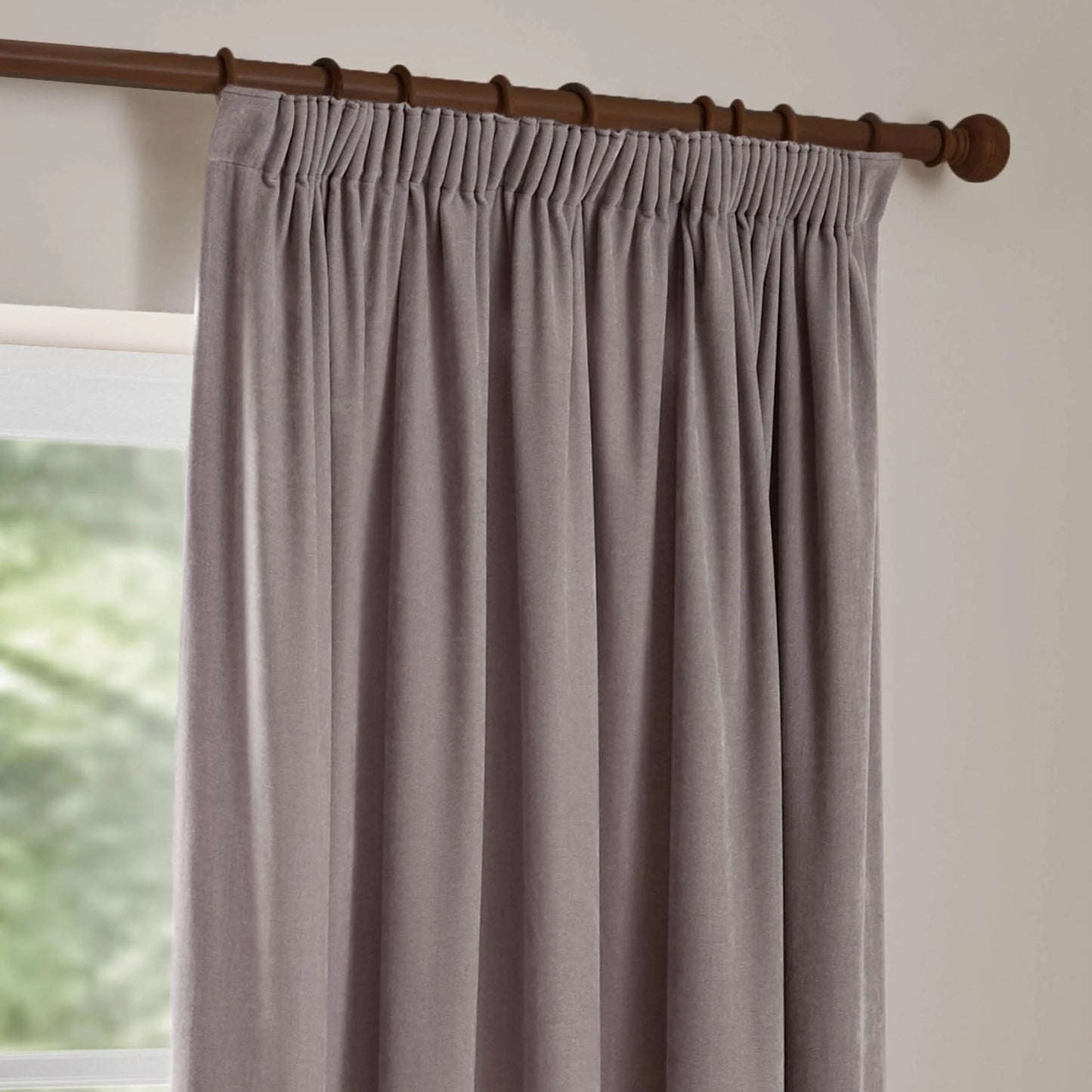 Yard Heavy Chenille Pencil Pleat Curtains - Mauve