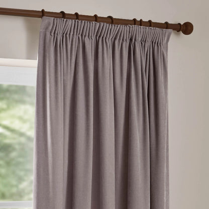 Yard Heavy Chenille Pencil Pleat Curtains - Mauve