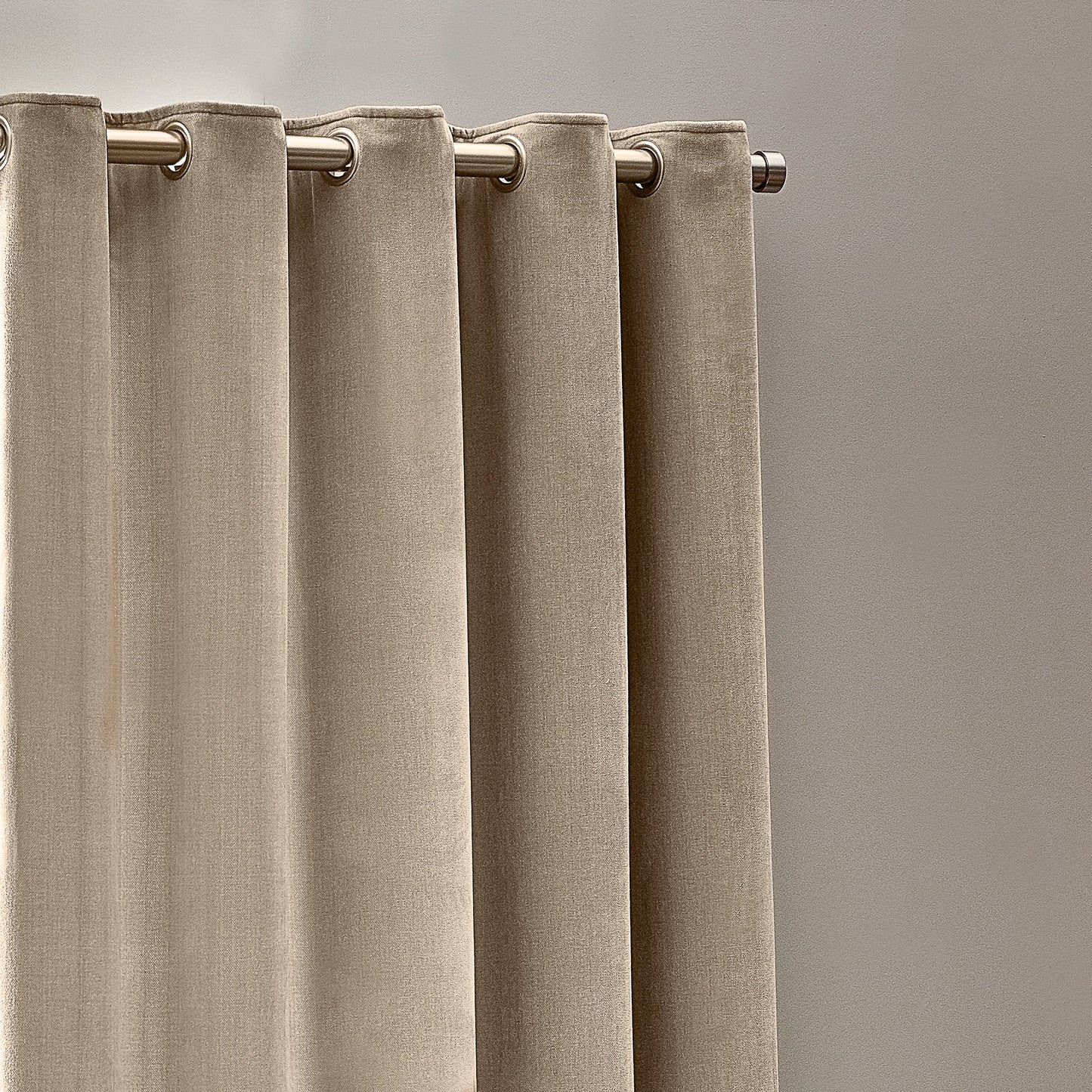 Yard Heavy Chenille Eyelet Curtains - Natural