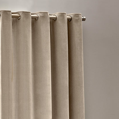 Yard Heavy Chenille Eyelet Curtains - Natural