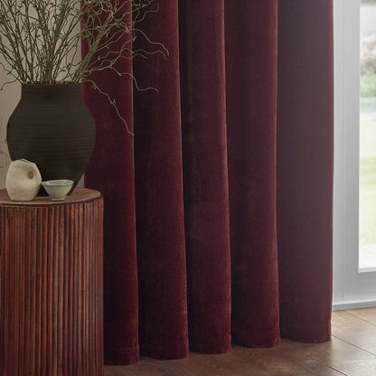 Yard Heavy Chenille Eyelet Curtains - Beetroot