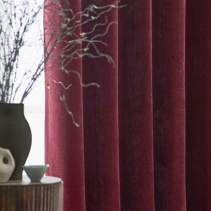 Yard Heavy Chenille Eyelet Curtains - Beetroot