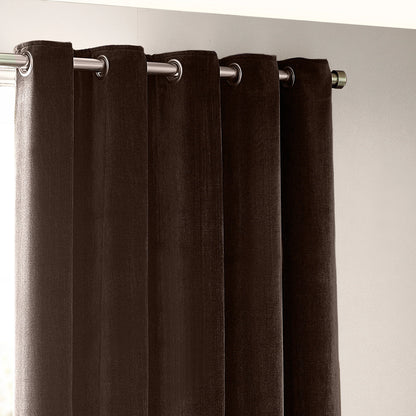 Yard Heavy Chenille Eyelet Curtains - Brown