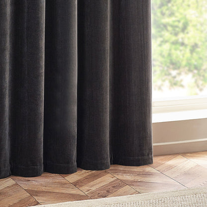 Yard Heavy Chenille Eyelet Curtains - Charcoal