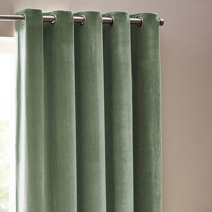 Yard Heavy Chenille Eyelet Curtains - Eucalyptus
