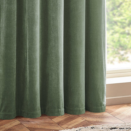 Yard Heavy Chenille Eyelet Curtains - Eucalyptus