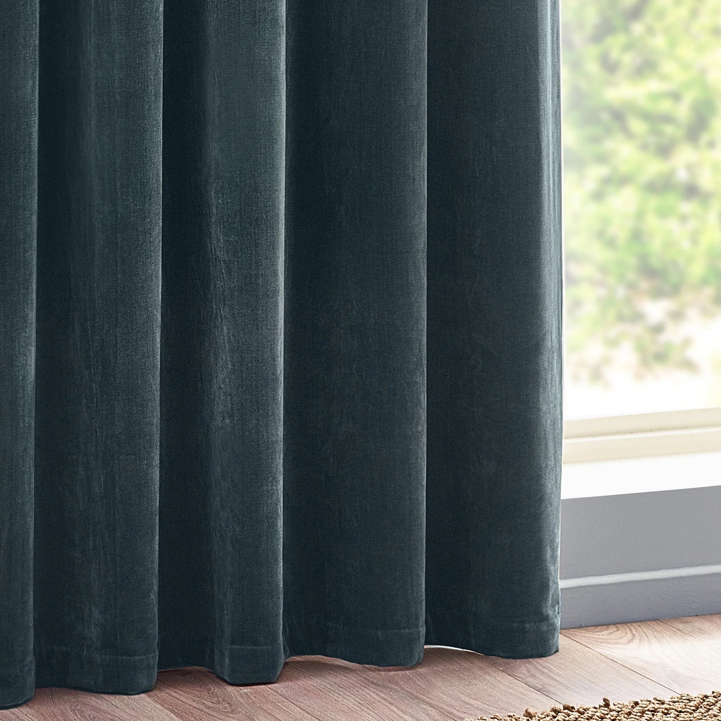 Yard Heavy Chenille Eyelet Curtains - Marine