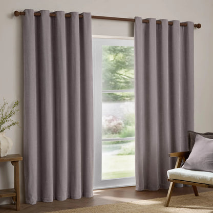 Yard Heavy Chenille Eyelet Curtains - Mauve
