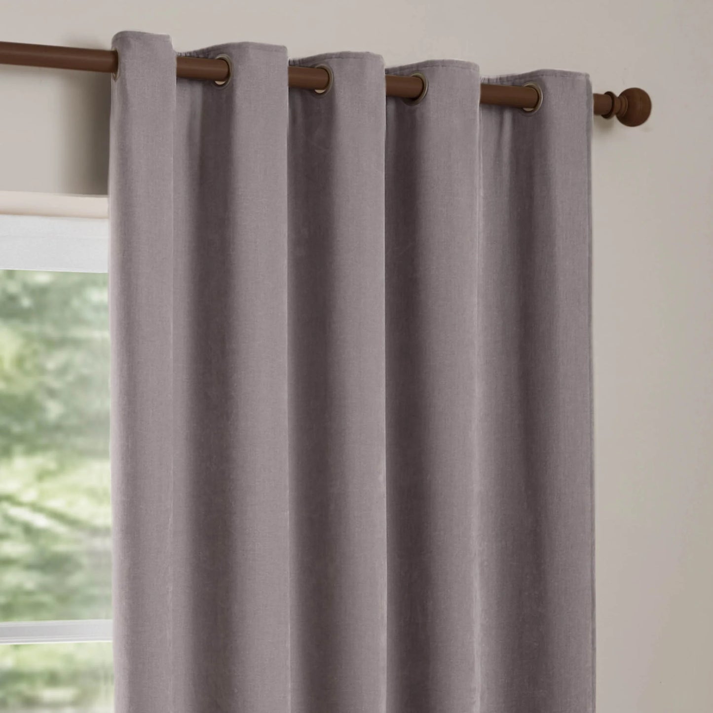 Yard Heavy Chenille Eyelet Curtains - Mauve
