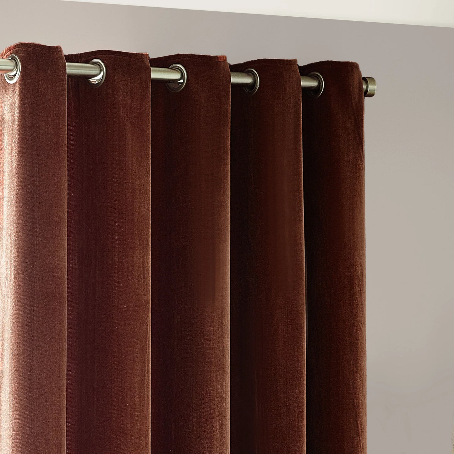 Yard Heavy Chenille Eyelet Curtains - Nutmeg