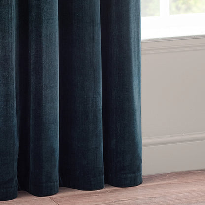 Yard Heavy Chenille Eyelet Curtains - Navy
